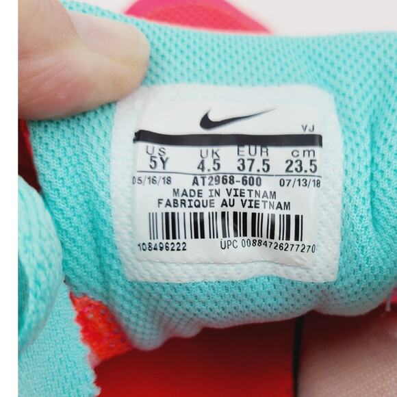 Nike Downshifter 8 Sneaker, Pink/Orange/Teal, Size 5Y - Picture 7 of 7